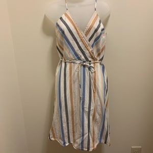 Striped wrap sundress